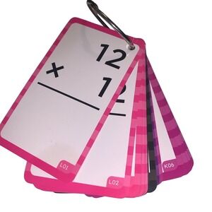 Pink and Black Multiplication Flash Cards